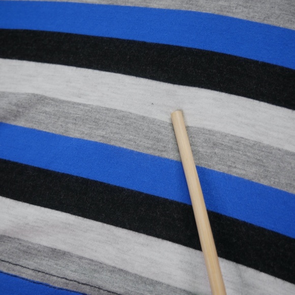 Travis Matthew Mens Large Black Blue Multicolored Stripe Short Sleeve Polo Shirt - Picture 11 of 12